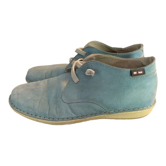 On Foot women’s chukka sneakers Suede Blue Steel size 39 Eur 8 US made in spain - Picture 5 of 11